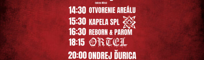 Už 9. ročník obľúbeného koncertu: Ondrej Ďurica, Ortel, Reborn a Parom opäť v Zbehoch